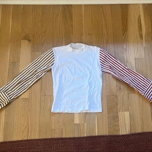 Destree Striped Long Sleeve Top - asymmetrical stripes